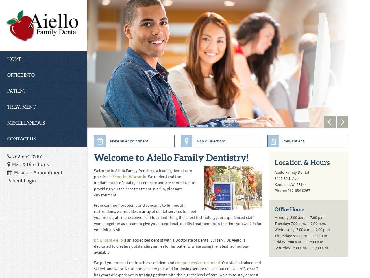 Aiello Family Dental Website Screenshot from aiellofamilydental.com