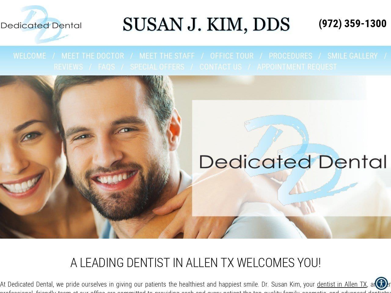 Dedicated Dental PA Website Screenshot from allendedicateddentist.com