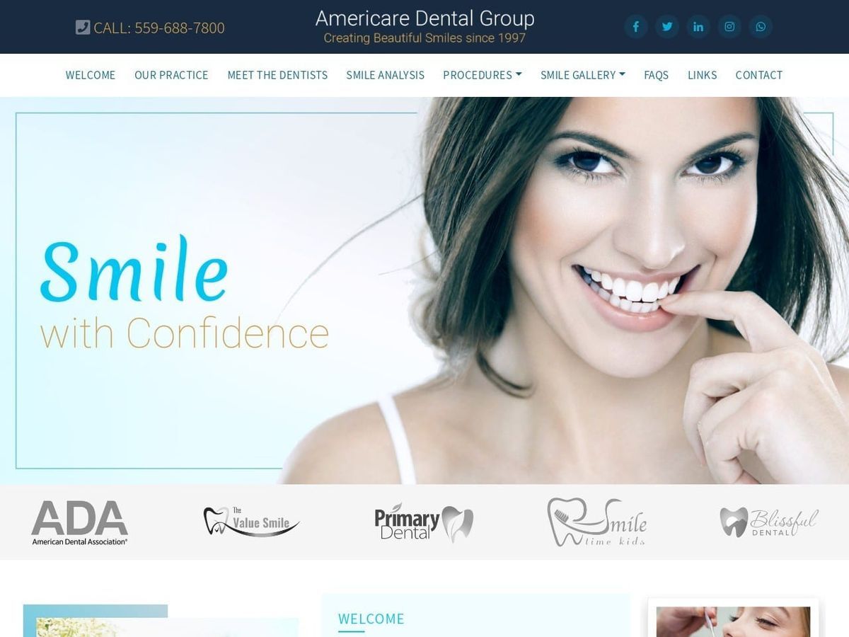Americare Dental Group Website Screenshot from americaredental.net