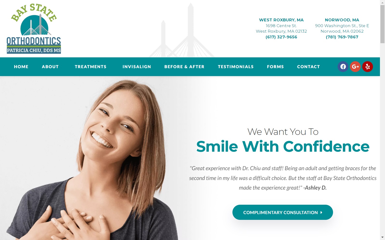 Baystateorthosmiles. Com screenshot