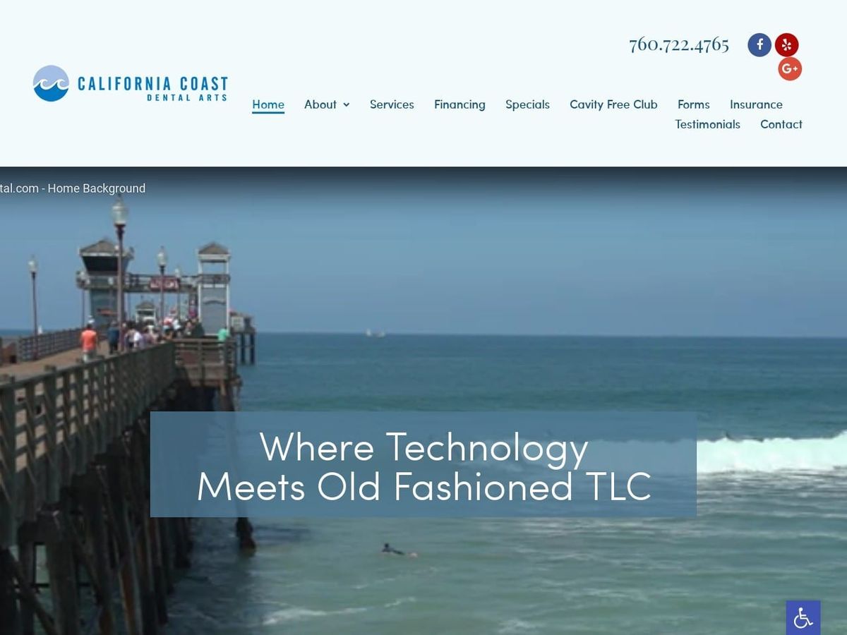 Calcoast dental website screenshot from calcoastdental. Com
