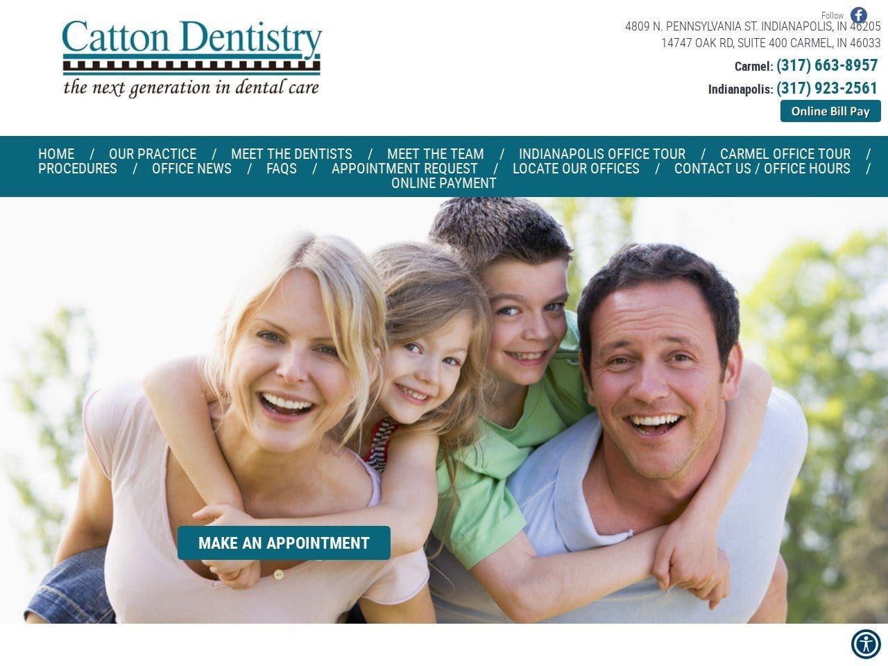 Catton Dentistry Website Screenshot from cattondds.com