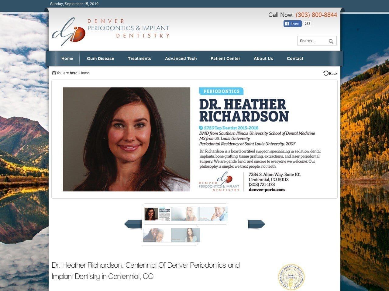 Dr. Katherine D. Wilson and Dr. Jeffrey Fowler Website Screenshot from denver-perio.com