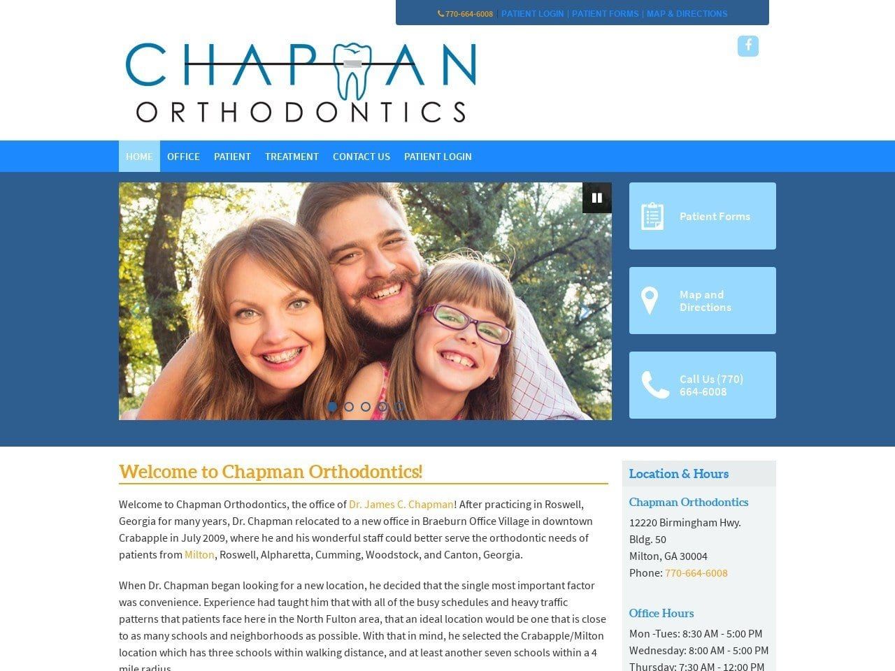 Chapman James C DDS Website Screenshot from drchapmanbraces.com