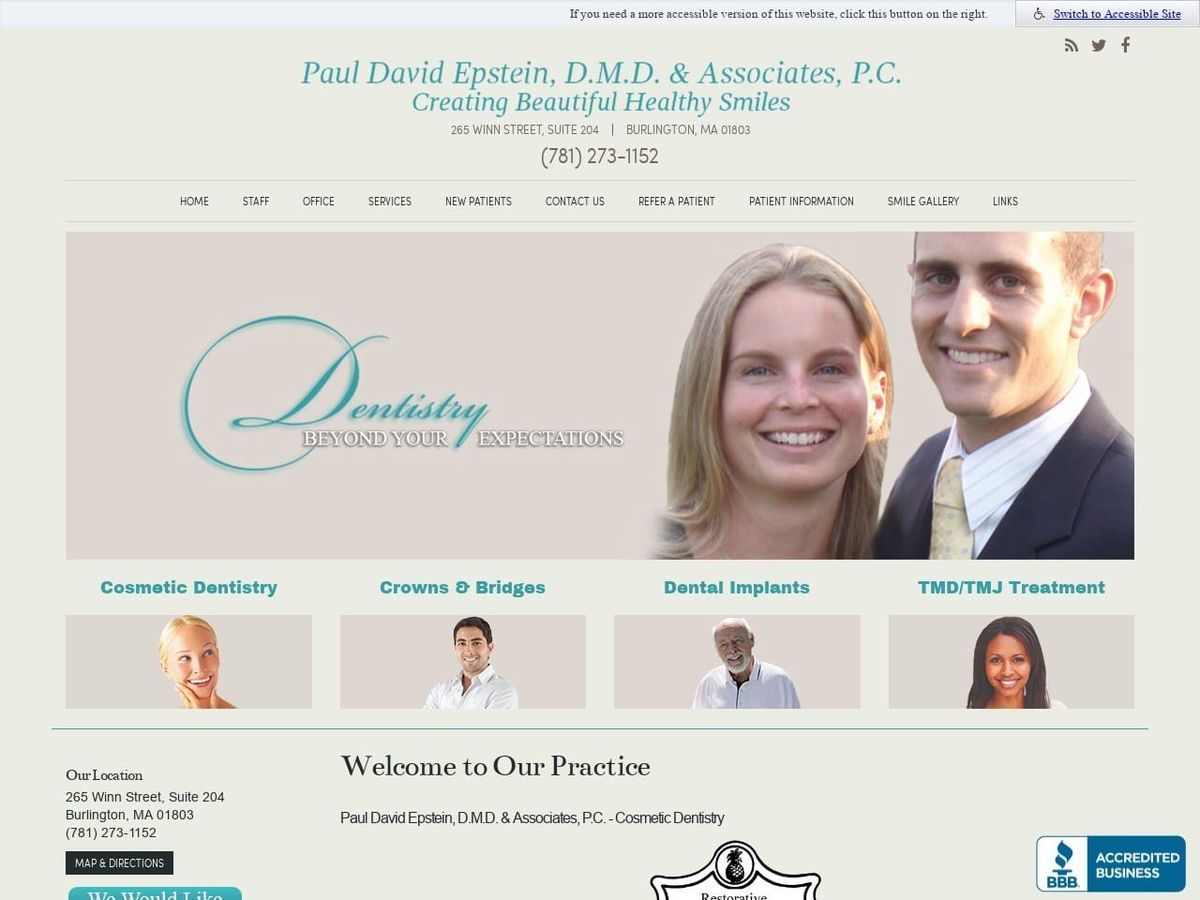 Paul David Epstein Dmd Dentist Website Screenshot from drdentalhealth.com