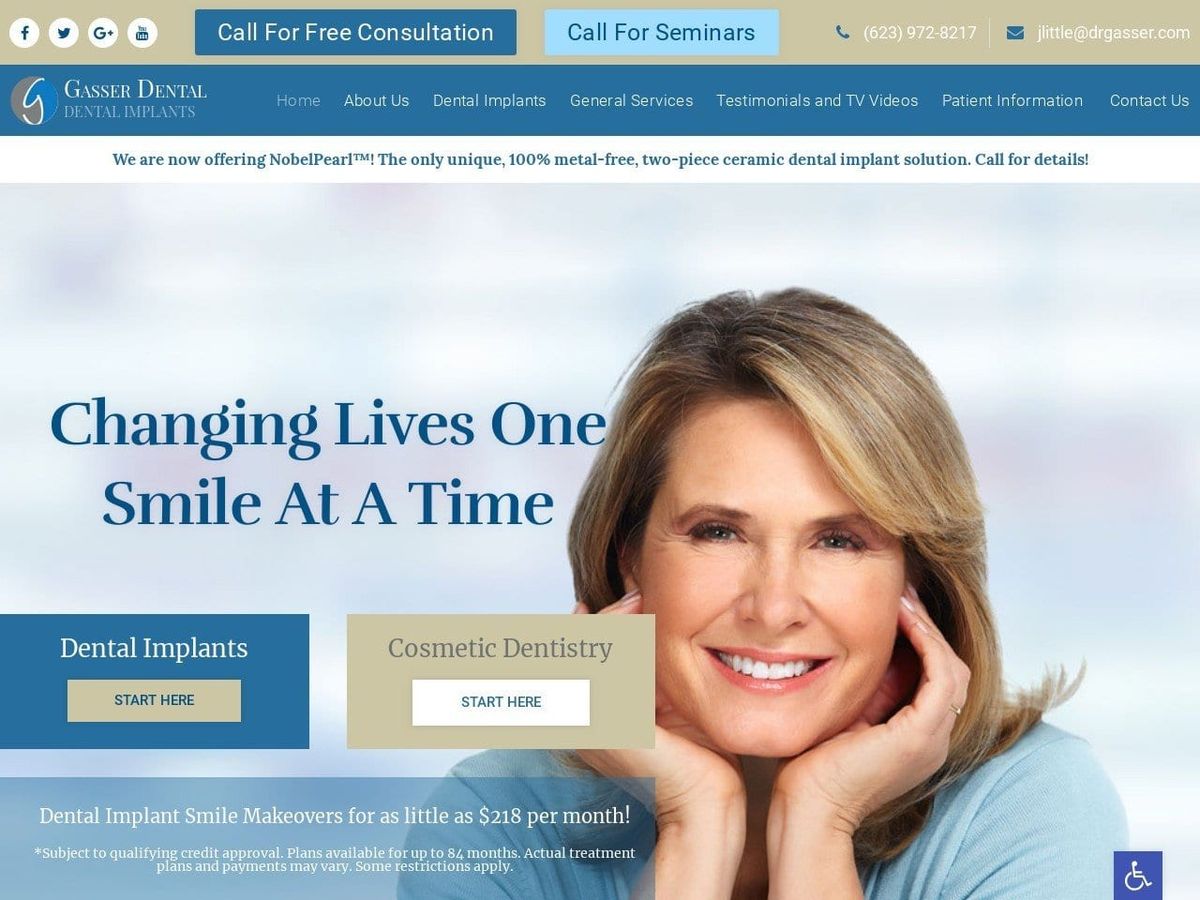 Gasser dental website screenshot from drgasser. Com