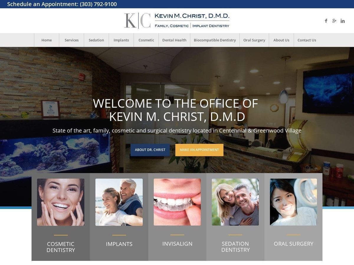 Dr. Kevin M. Christ DMD Website Screenshot from drkevinchrist.com