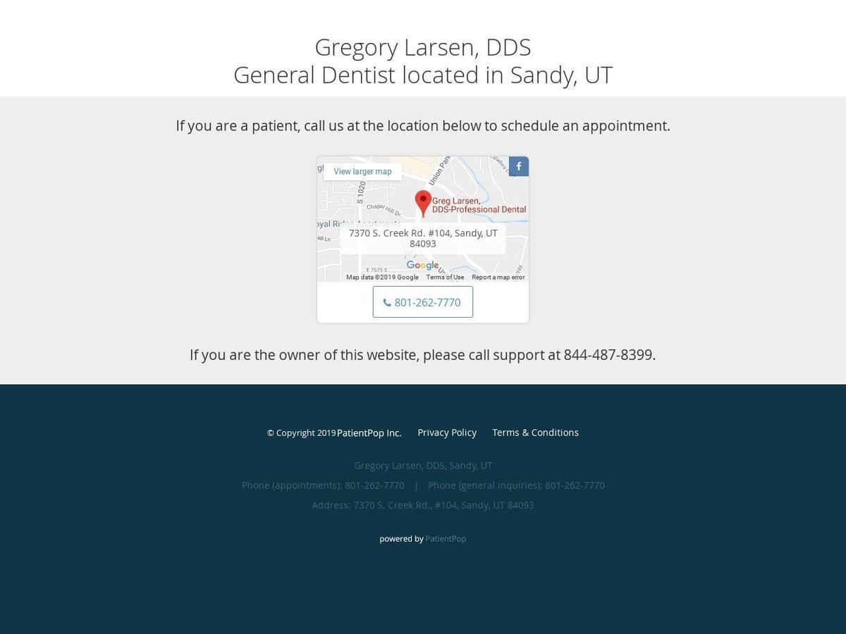 Dr. Greg Larsen Dds ( Dentist Website Screenshot from drlarsendds.com