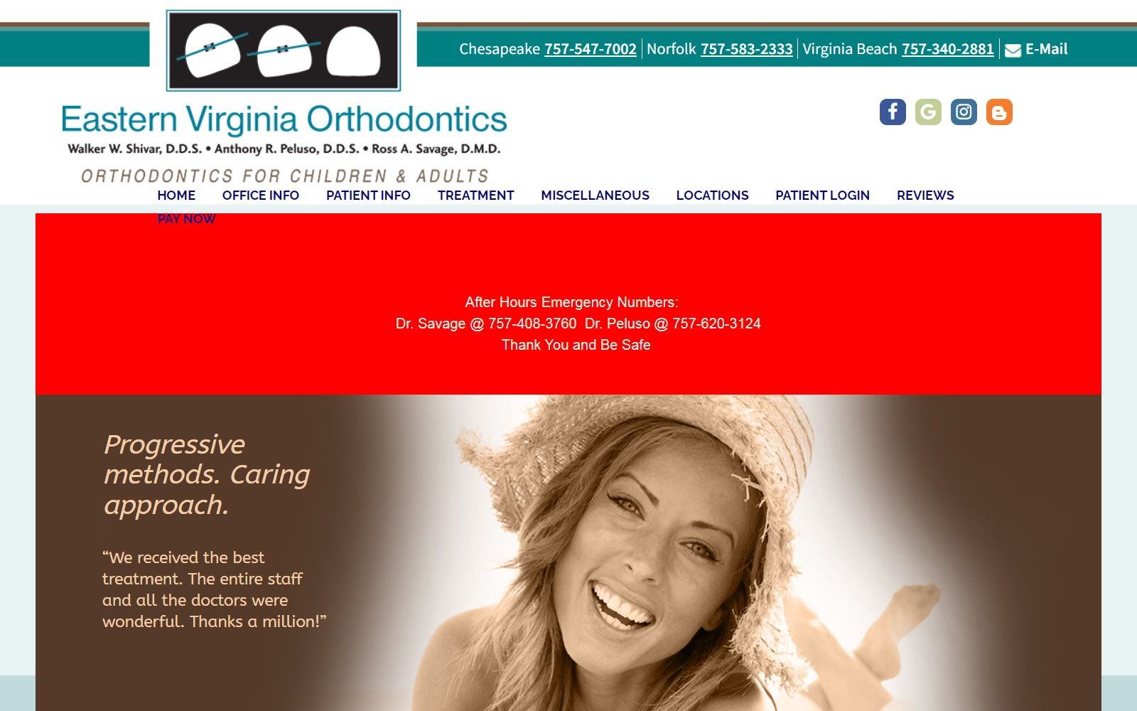 easternvirginiaorthodontics.com screenshot