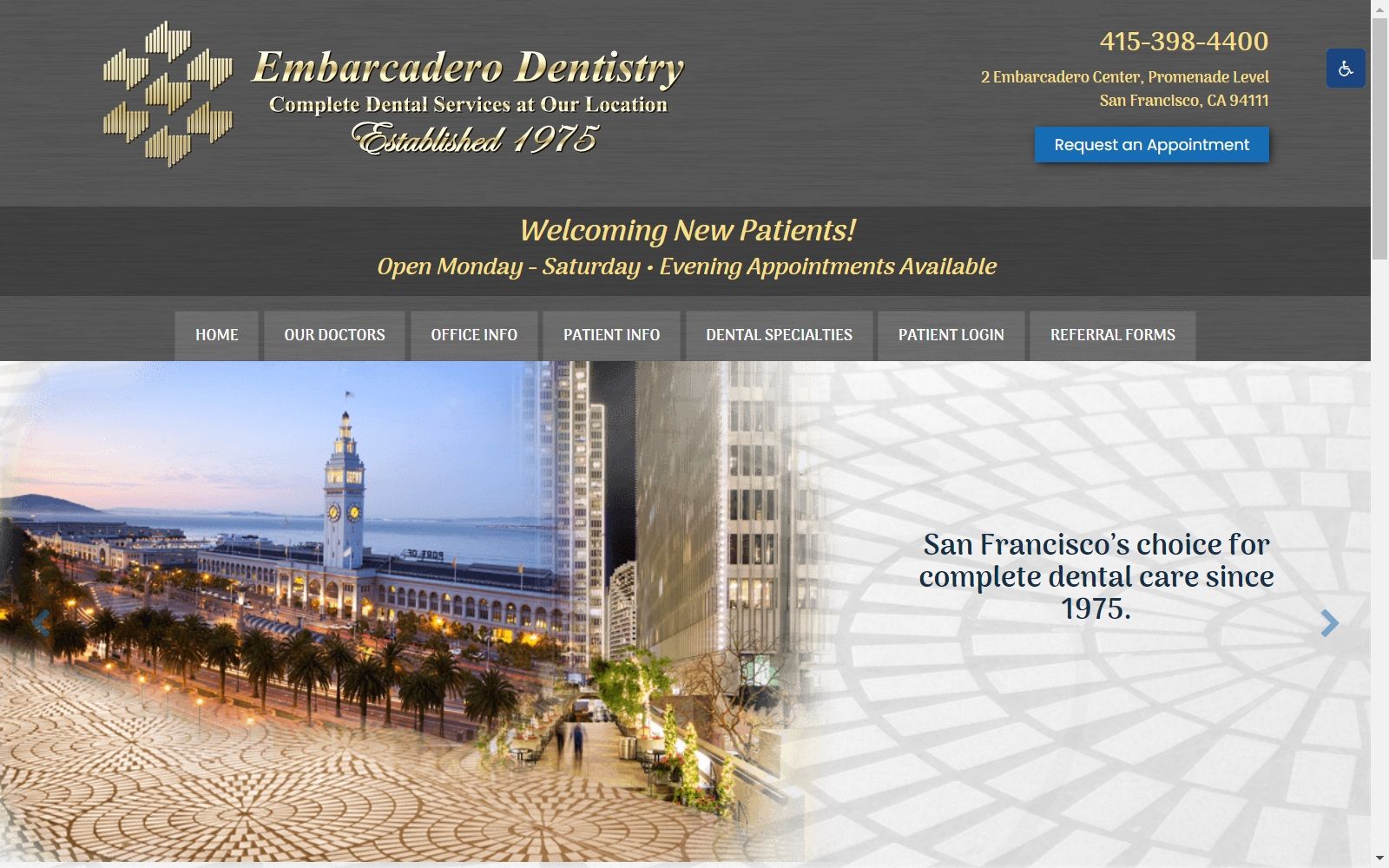 embarcaderodentistry.com screenshot