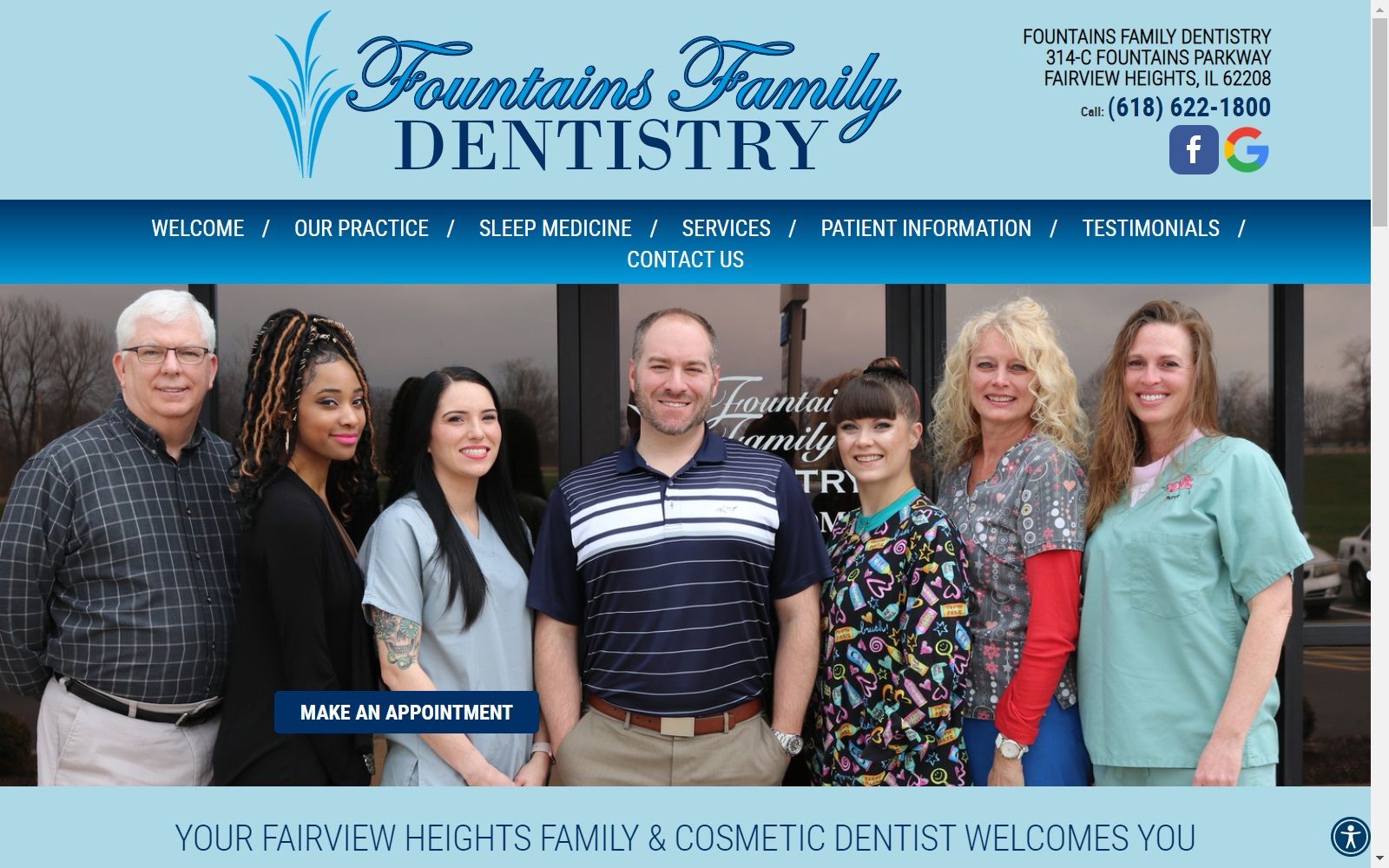 fountainsfamilydentistry.com screenshot
