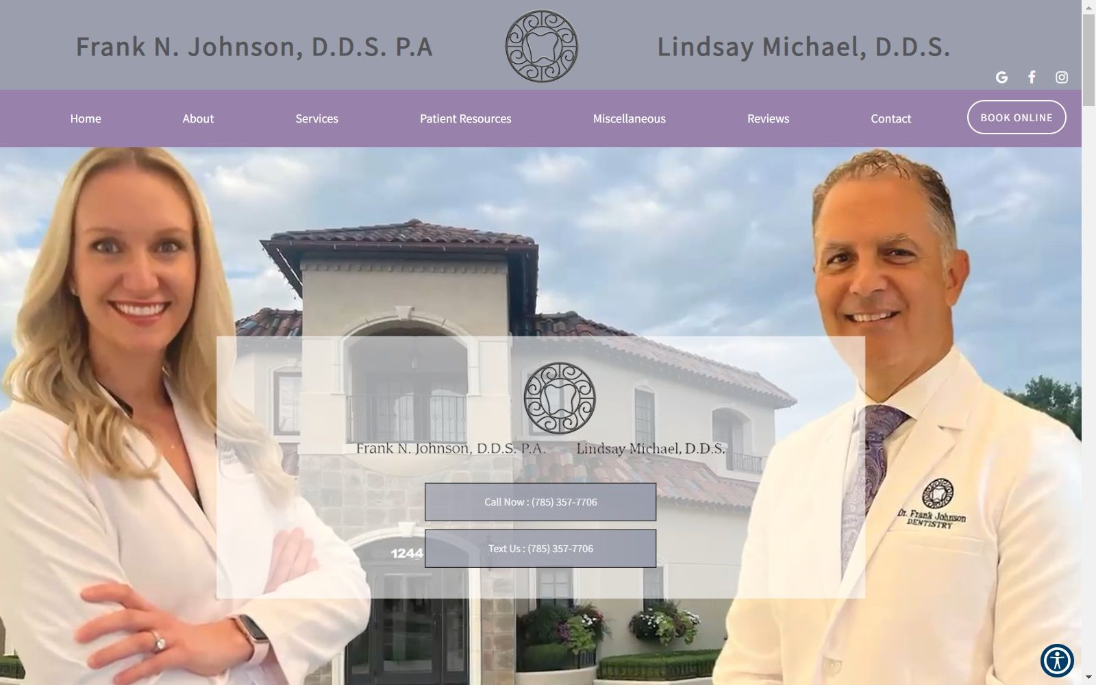 frankjohnsondds.com screenshot