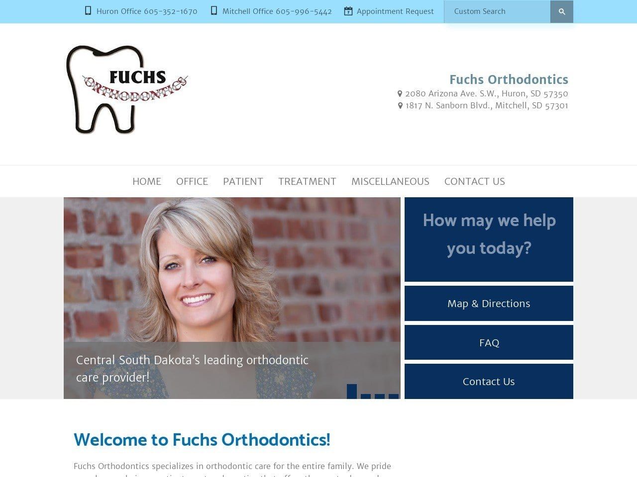 Fuchs Orthodontics Website Screenshot from fuchsorthodontics.com