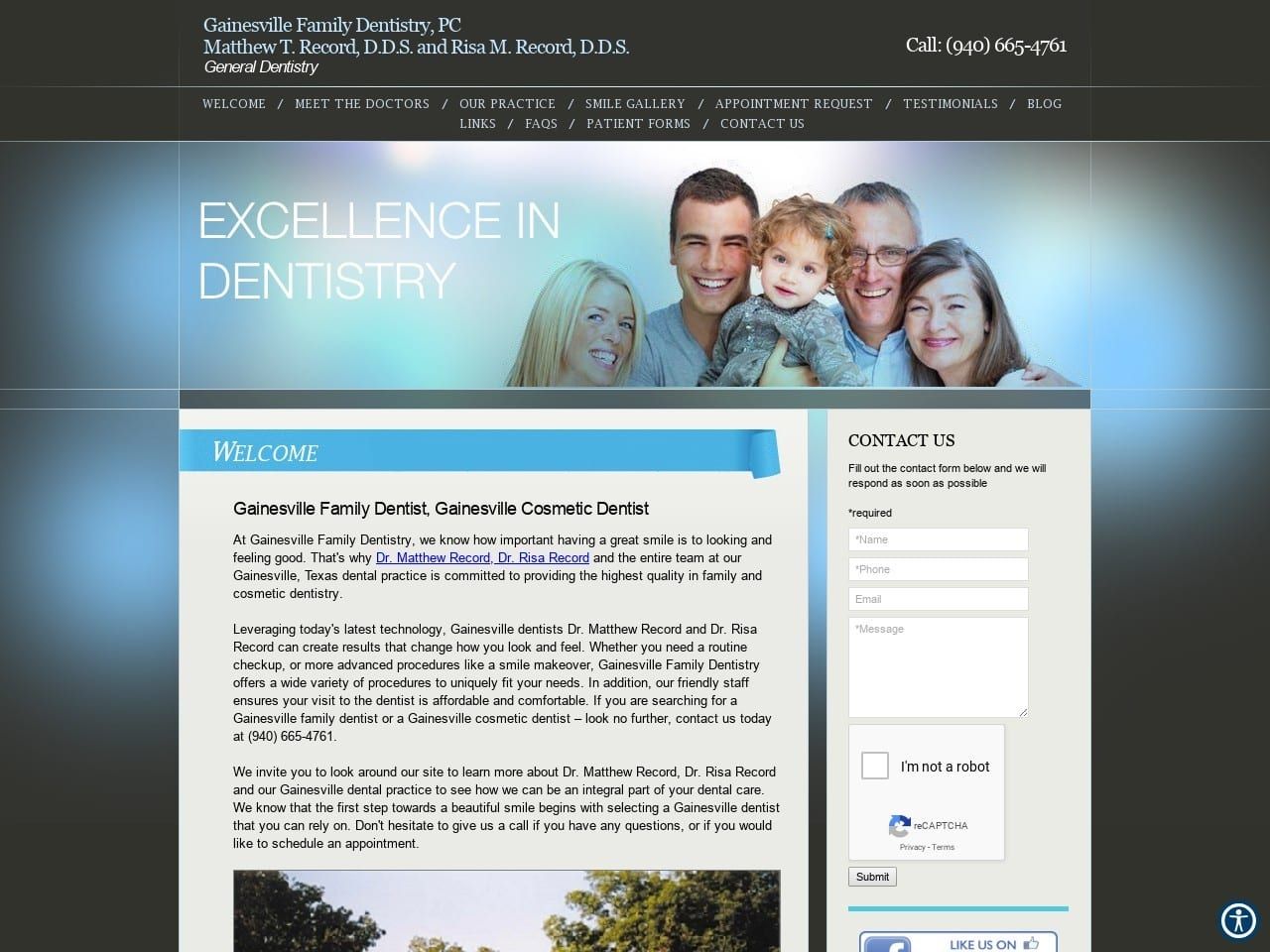 Gainesvilletx Family Dentistry Website Screenshot from gainesvilletxfamilydentistry.com