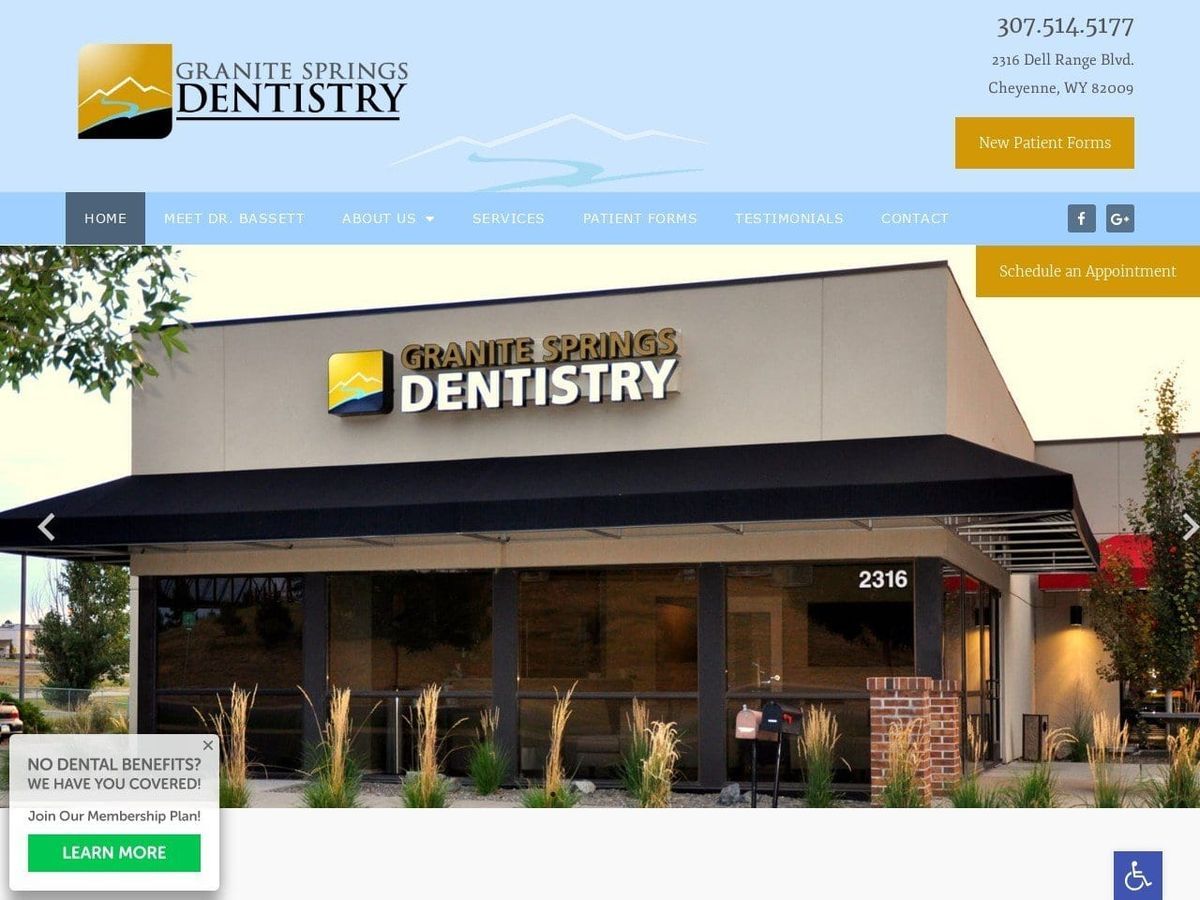 Granite Springs Dentist Website Screenshot from granitespringsdentistry.com