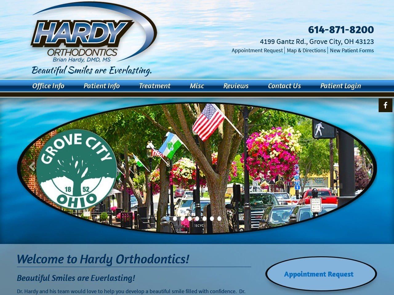 Hardy Orthodontics Website Screenshot from hardyortho.com