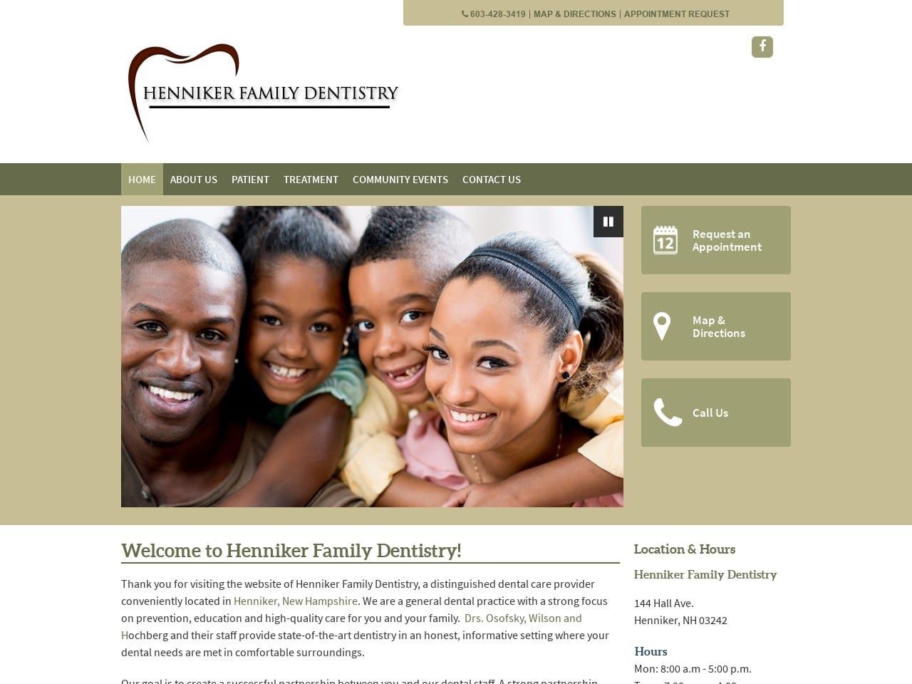 Dr. John S. Echternach DDS Website Screenshot from hennikerfamilydental.com