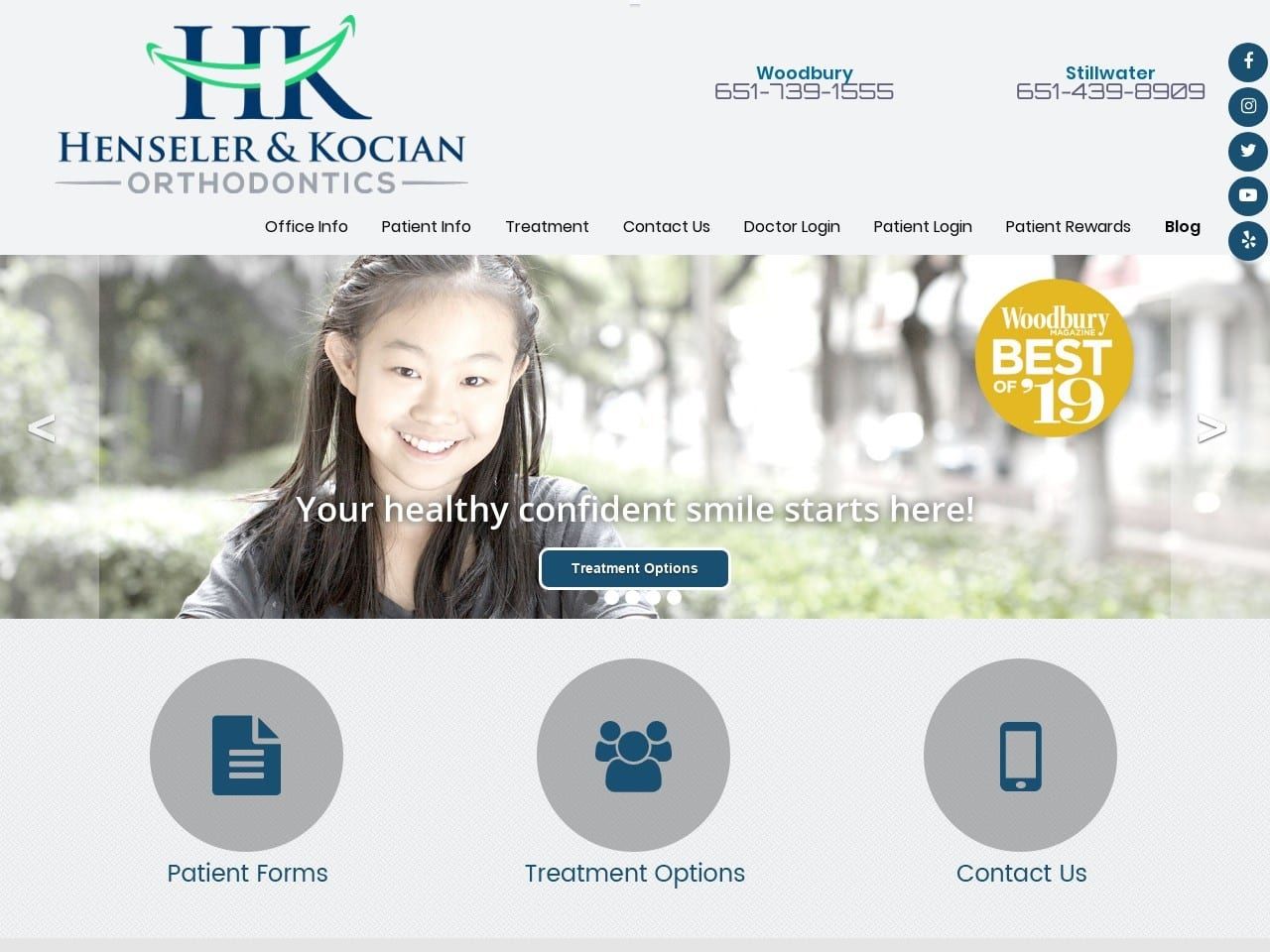 Henseler Orthodontics Inc Website Screenshot from henselerorthodontics.com