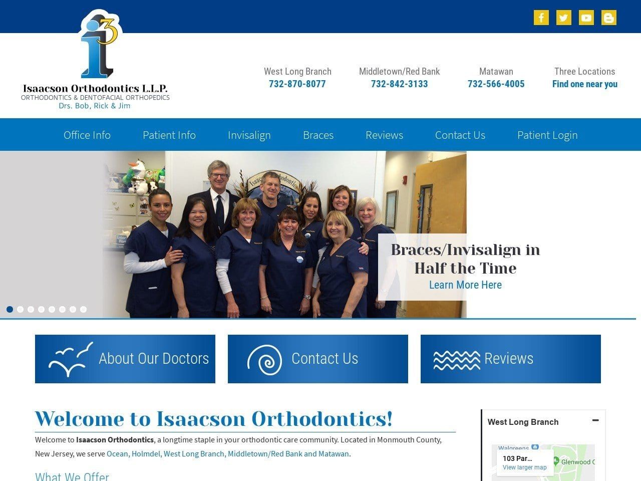 Isaacson Orthodontics Website Screenshot from isaacsonorthodontics.com