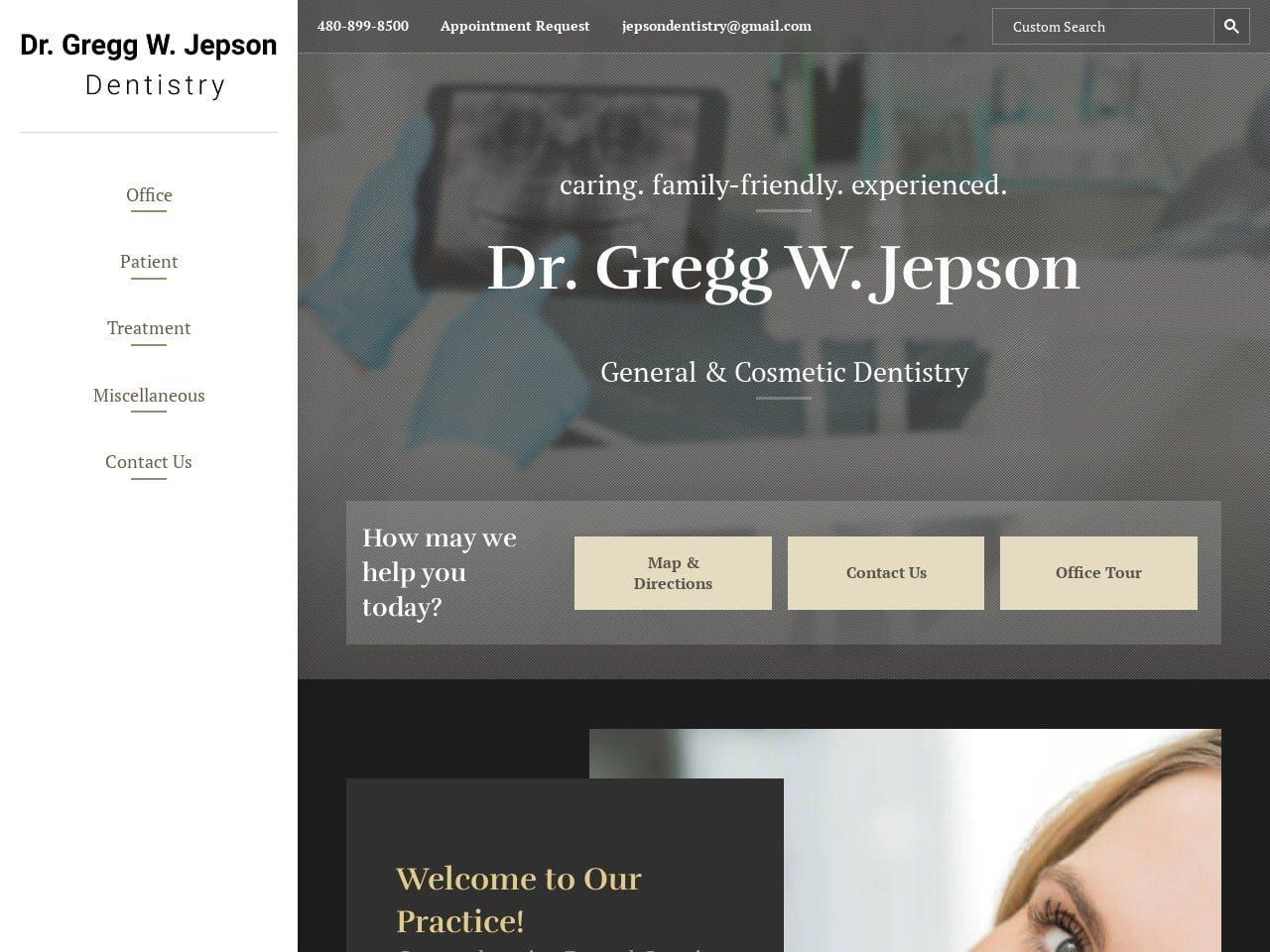 Jepson Gregg w DDS Website Screenshot from jepsondentistry.com