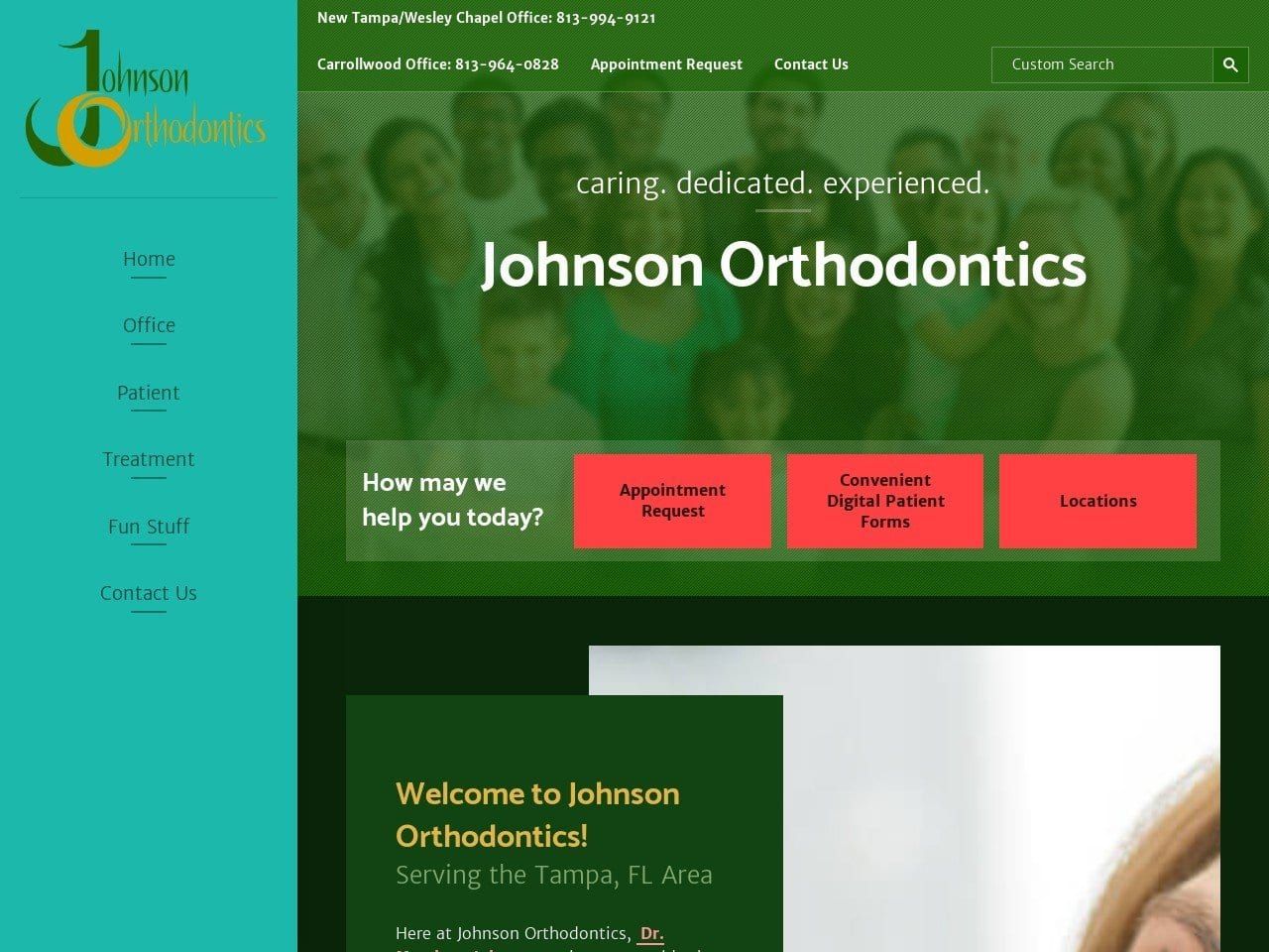 Johnson Orthodontics Website Screenshot from johnsonorthodontics.com