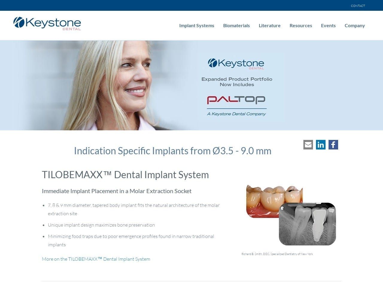Keystone Dental Inc Website Screenshot from keystonedental.com