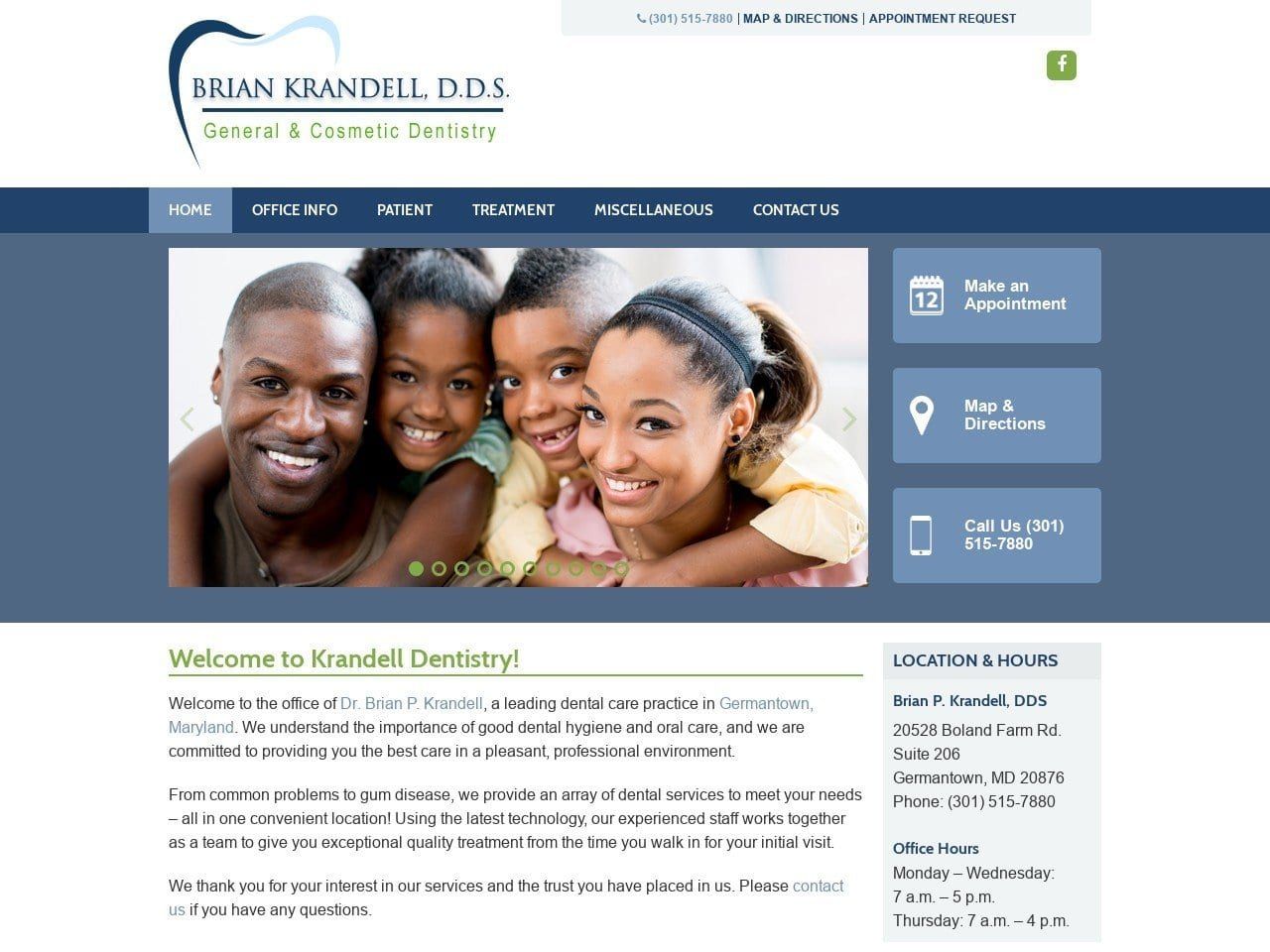 Krandell Brian P DDS Website Screenshot from krandelldentistry.com