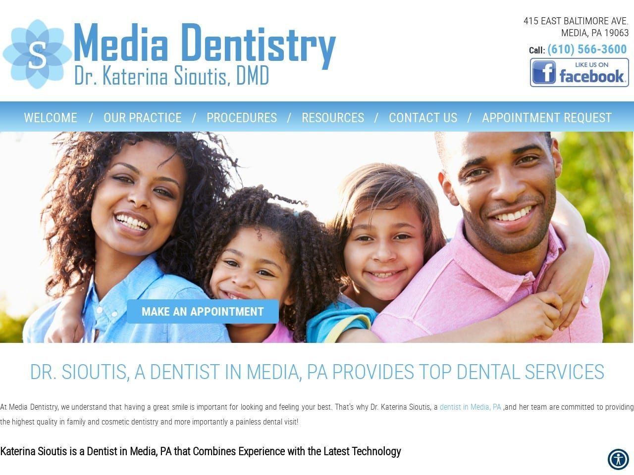 Media Dentistry Website Screenshot from mediadentistry.com
