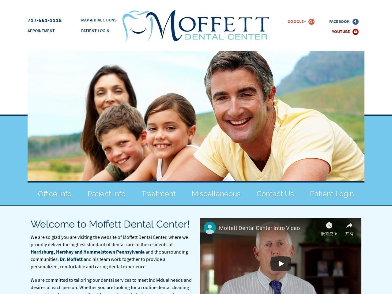 Moffett Family Dentistry Website Screenshot from moffettfamilydentistry.com