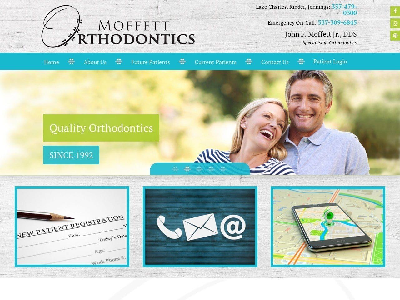 Moffett Orthodontics Website Screenshot from moffettorthodontics.com