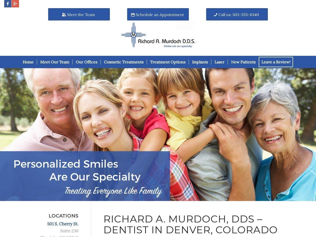 Richard A. Murdoch D.D.S. P.C. Website Screenshot from murdochdds.com