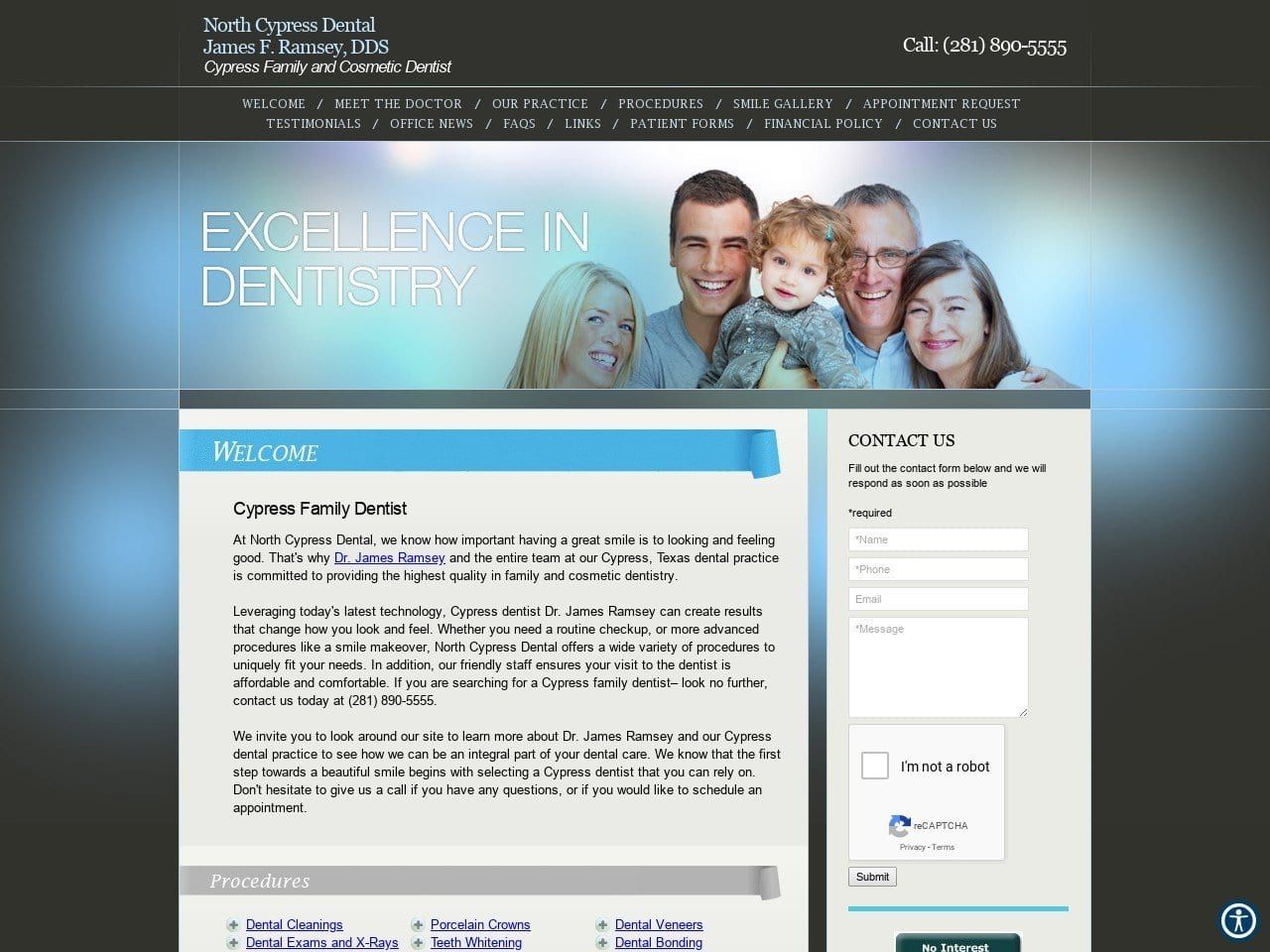 North Cypress Dental Website Screenshot from northcypressdental.com