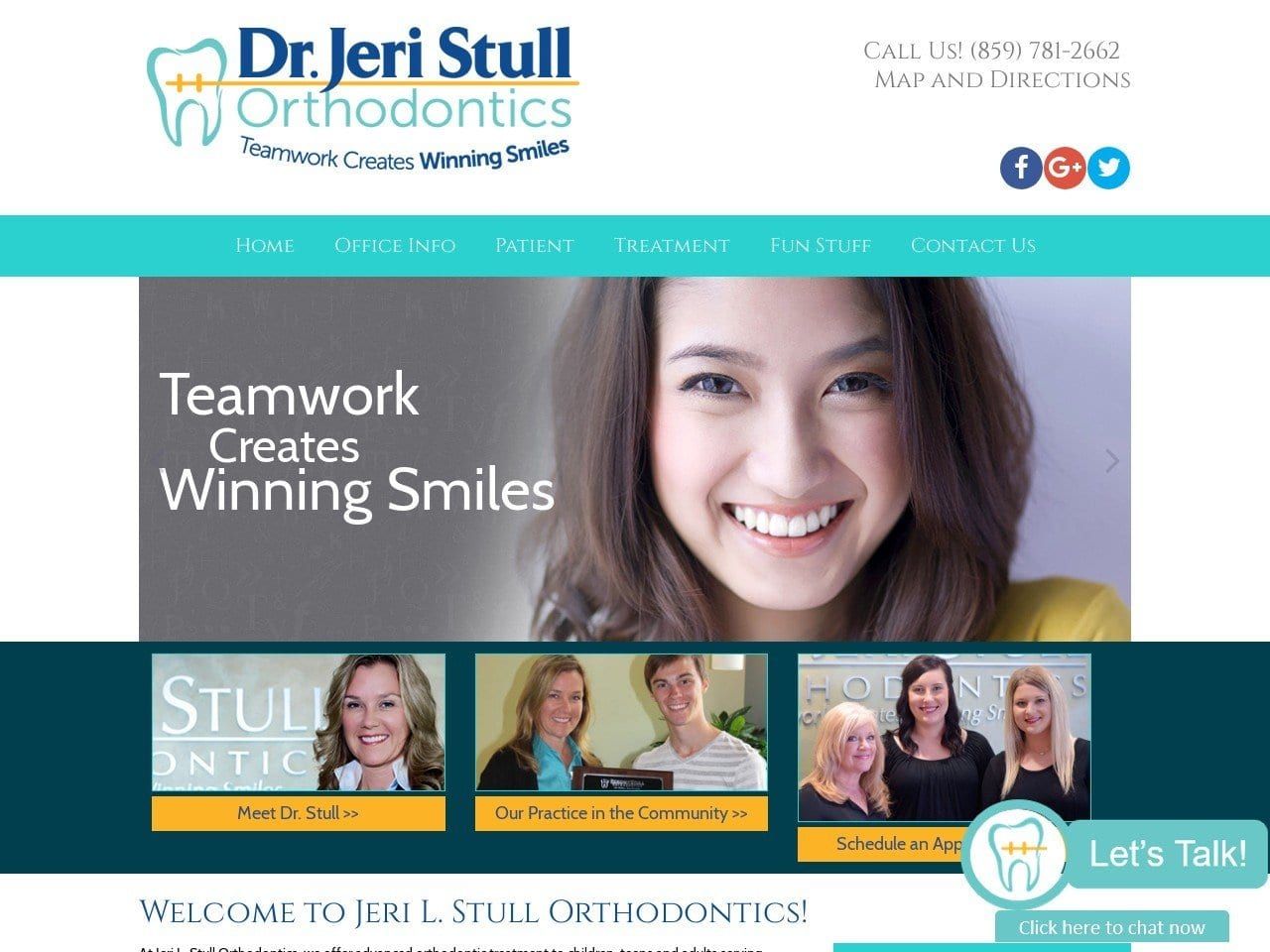 Stull Orthodontics Website Screenshot from orthosmileteam.com