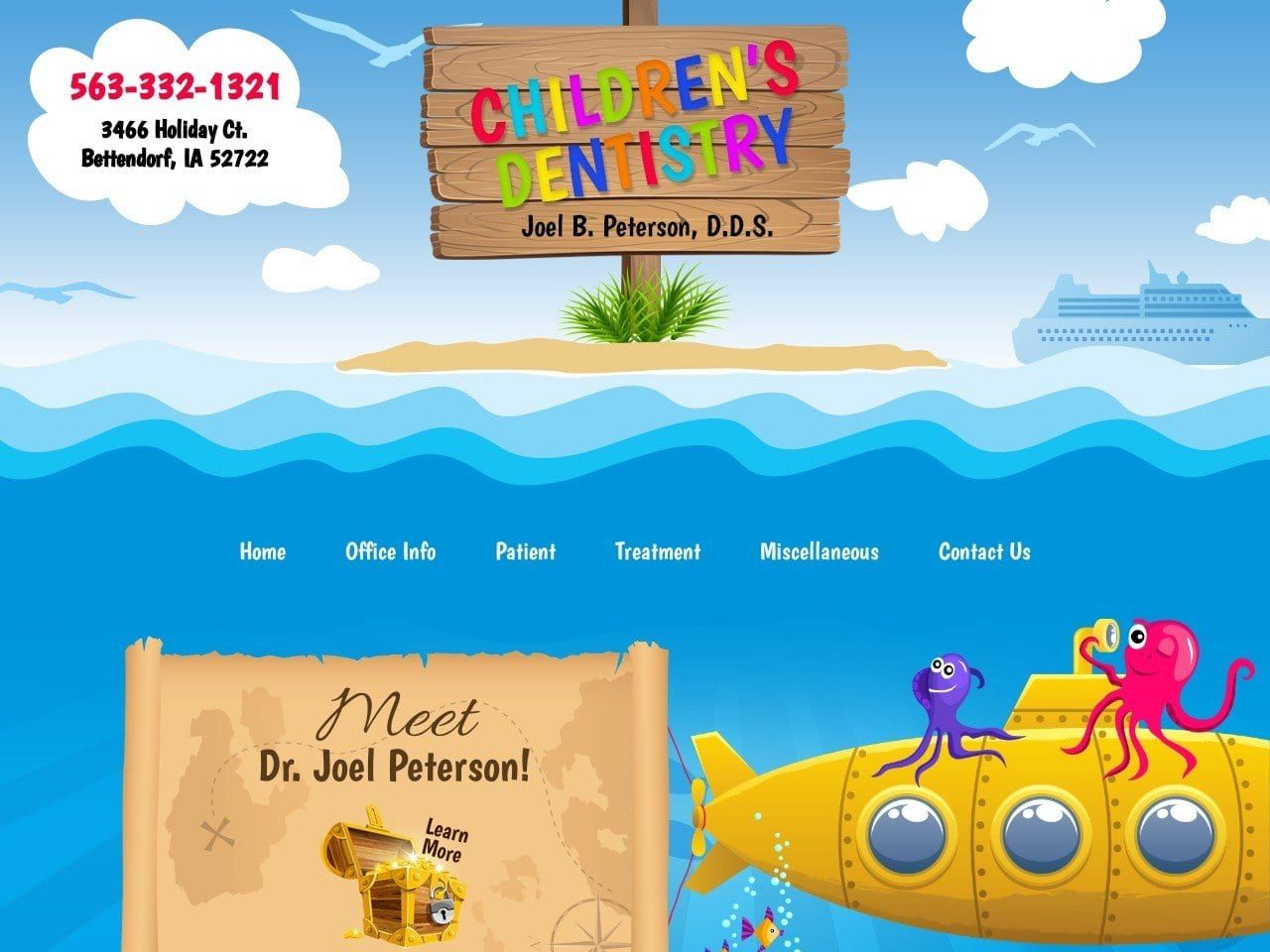 Quad City Pediatric Dentist Website Screenshot from quadcitypediatricdentistry.com