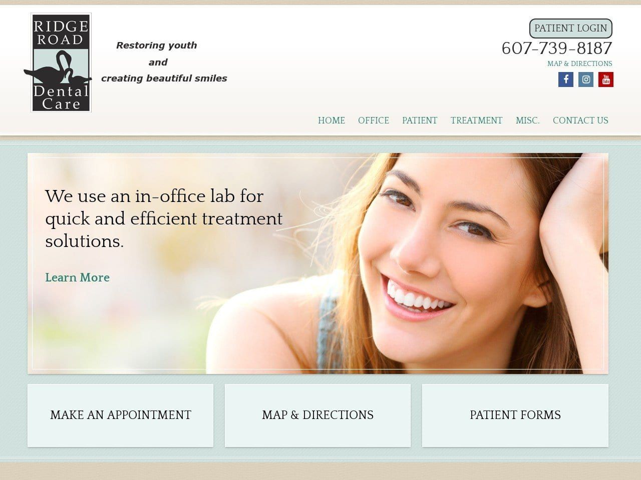 Ridgeroad Dental Care Website Screenshot from ridgeroaddentalcare.com