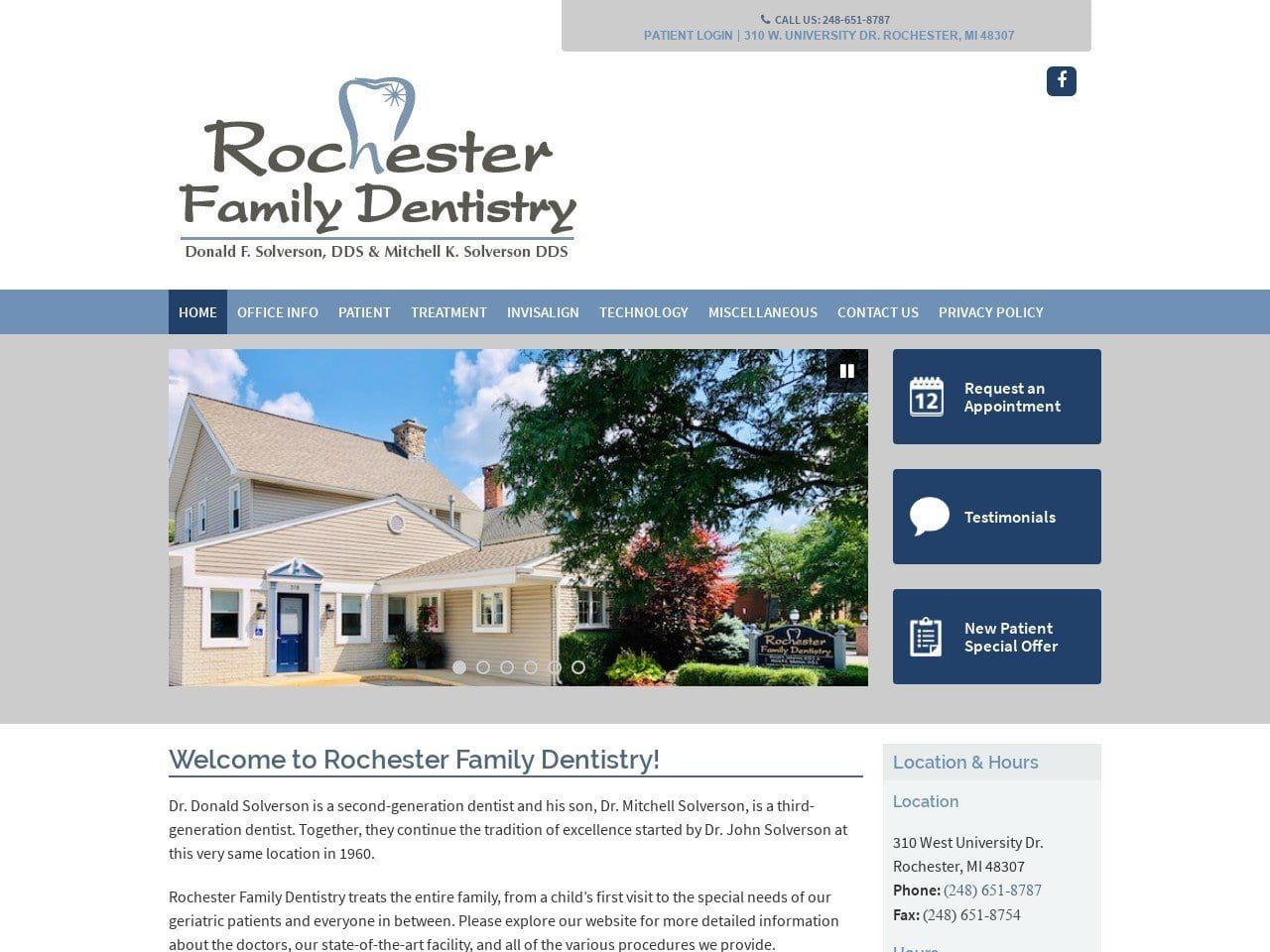 Rochester Family Dentistry Website Screenshot from rochesterfamilydentistry.com