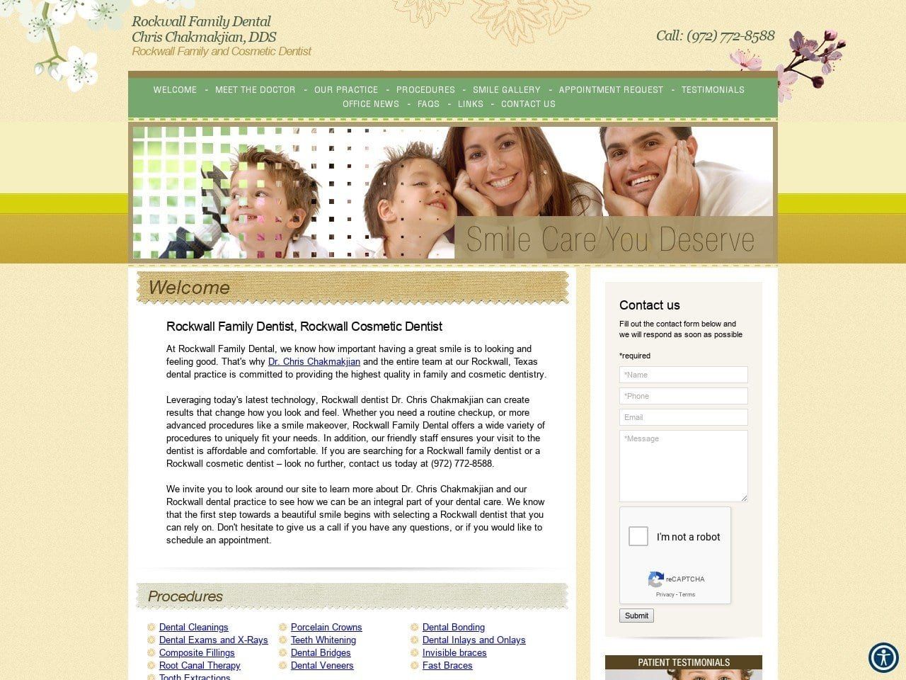 Rockwall Family Dental Website Screenshot from rockwallfamilydental.com