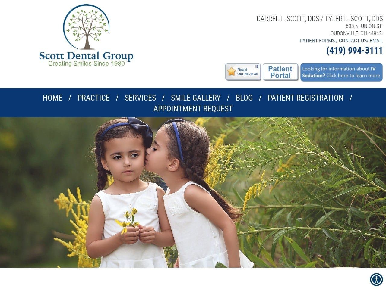 Scott Dental Group Website Screenshot from scottdentalgroup.com