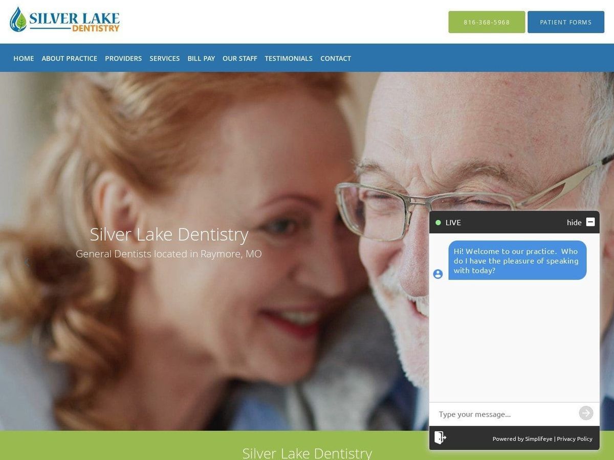 Silver Lake Dentist Website Screenshot from silverlakedentistry.com