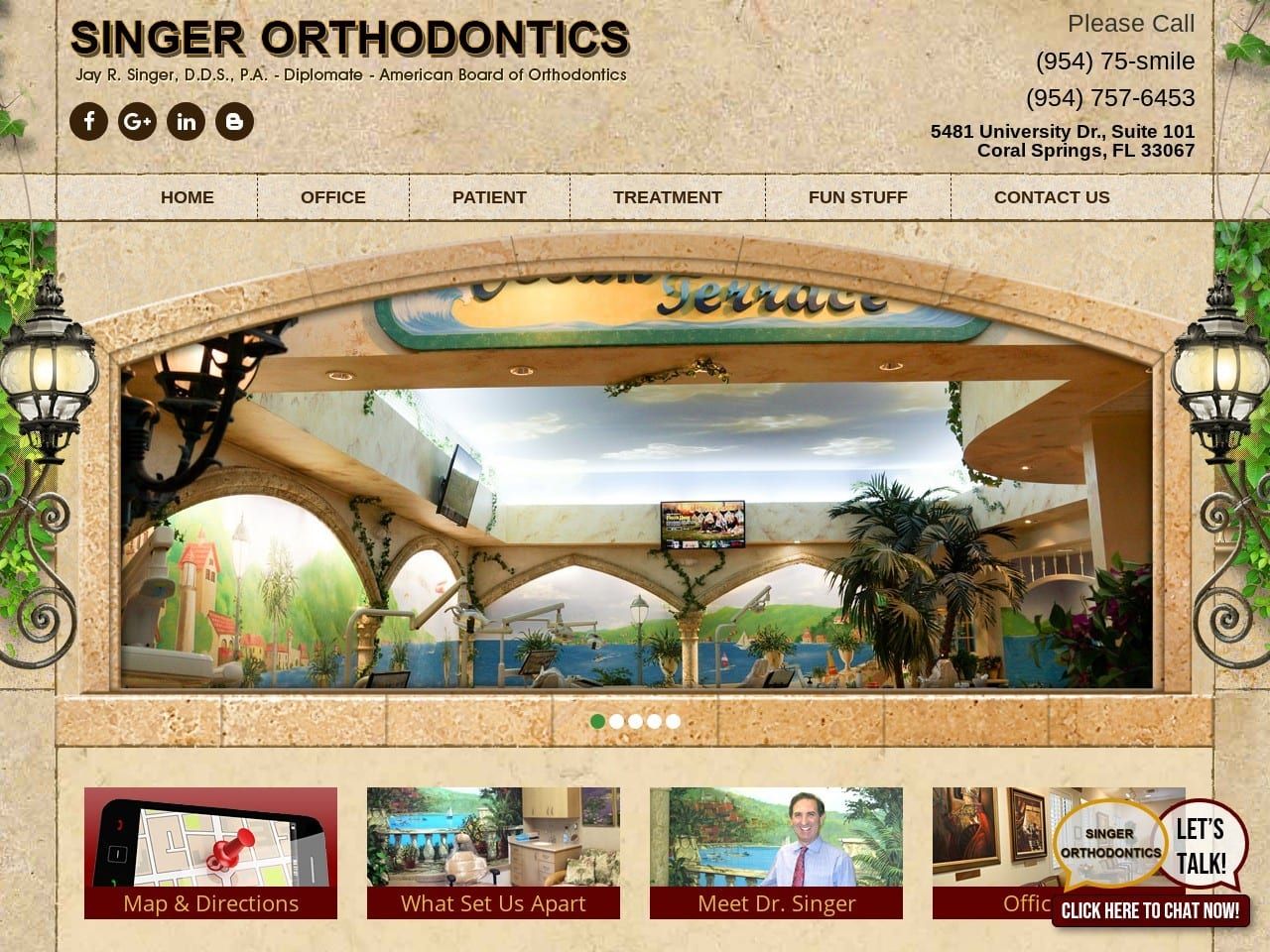 Singer Orthodontics Website Screenshot from singersmiles.com