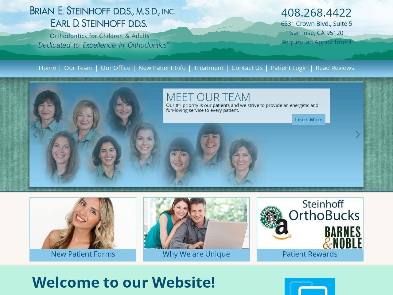 Brian E. Steinhoff DDS Inc. Website Screenshot from steinhoffortho.com