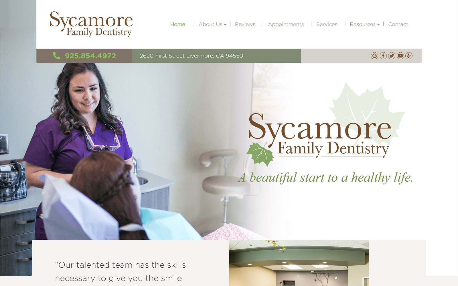 sycamorefamilydentistry.com screenshot