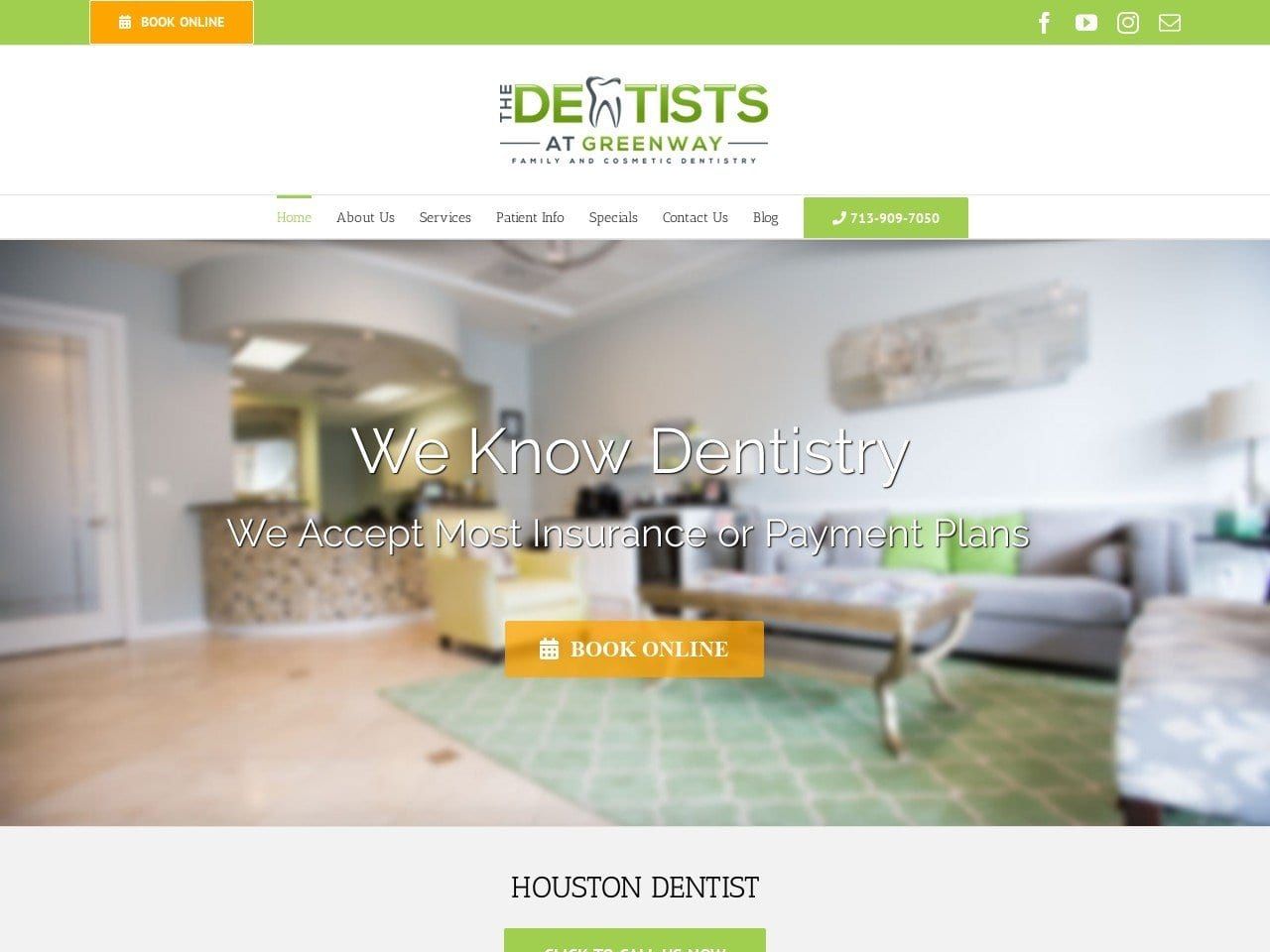 The Dentist Website Screenshot from thedentistsatgreenway.com