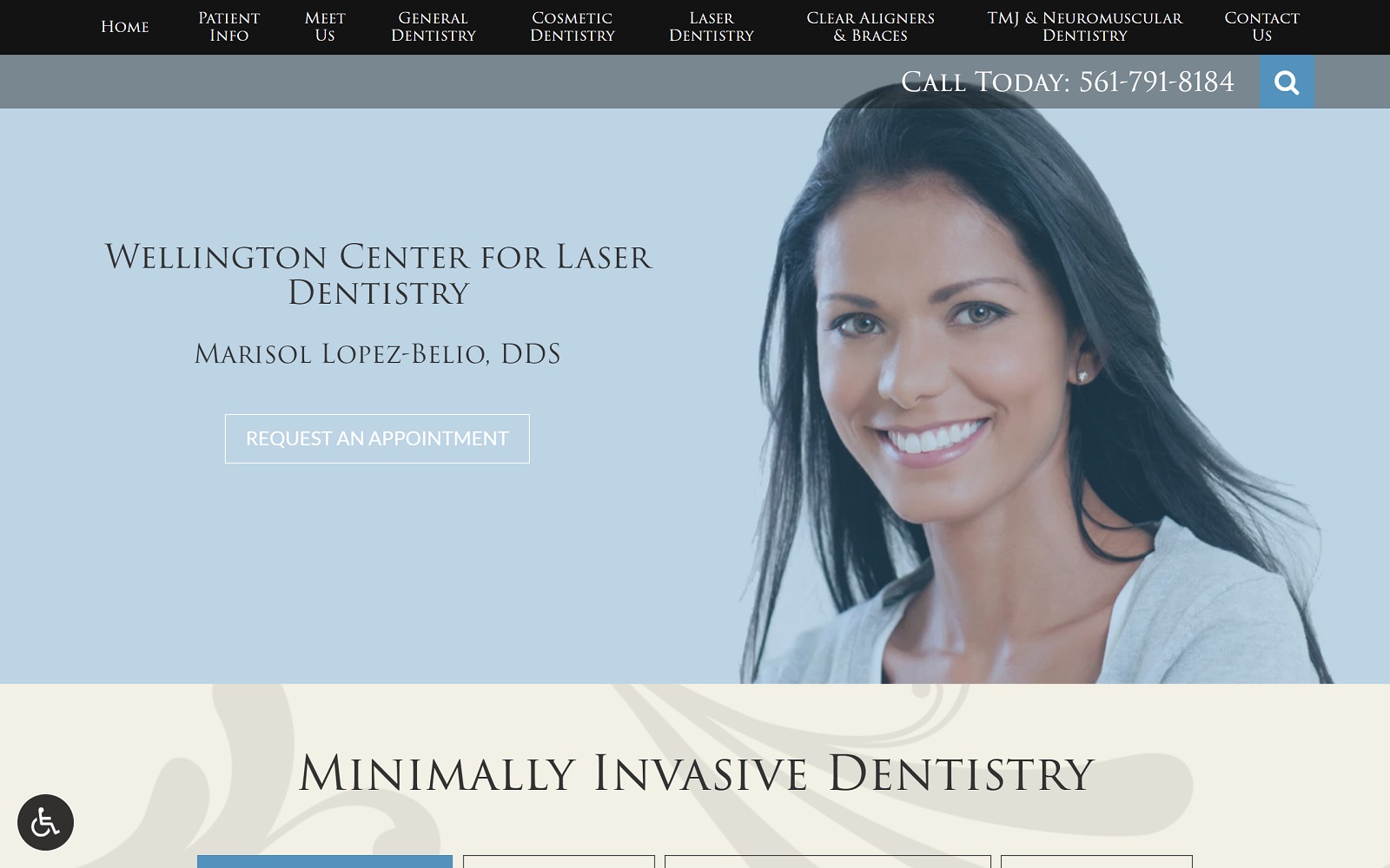 Wellingtonlaserdentistry. Com screenshot