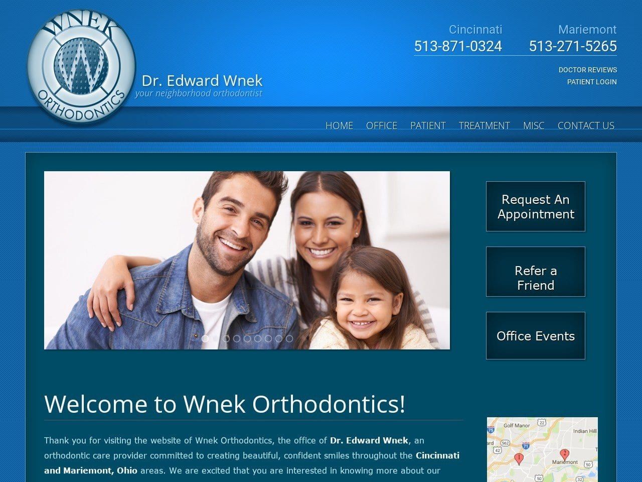 Wnek Orthodontics Website Screenshot from wnekorthodontics.com