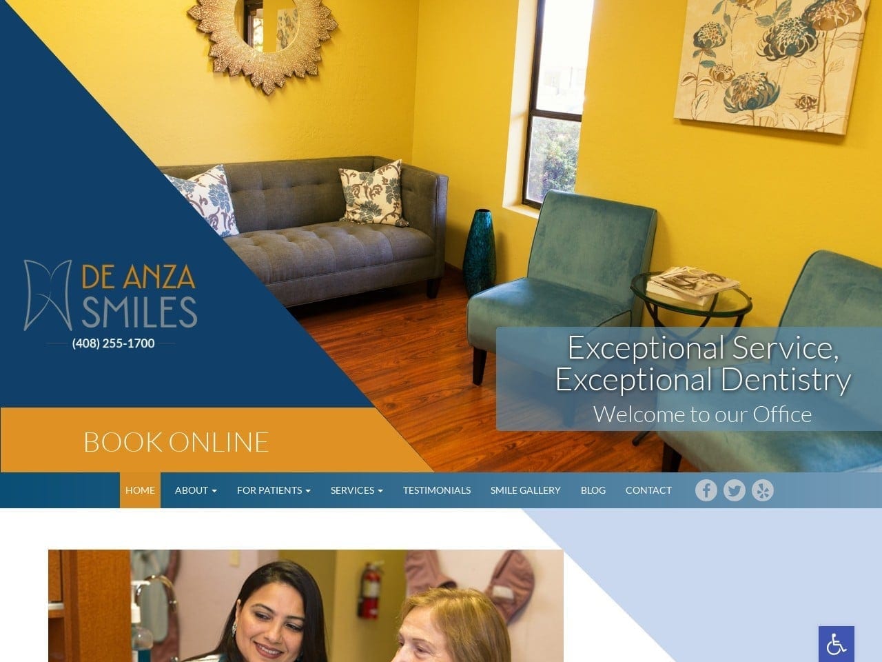 Deanzasmiles site screenshot