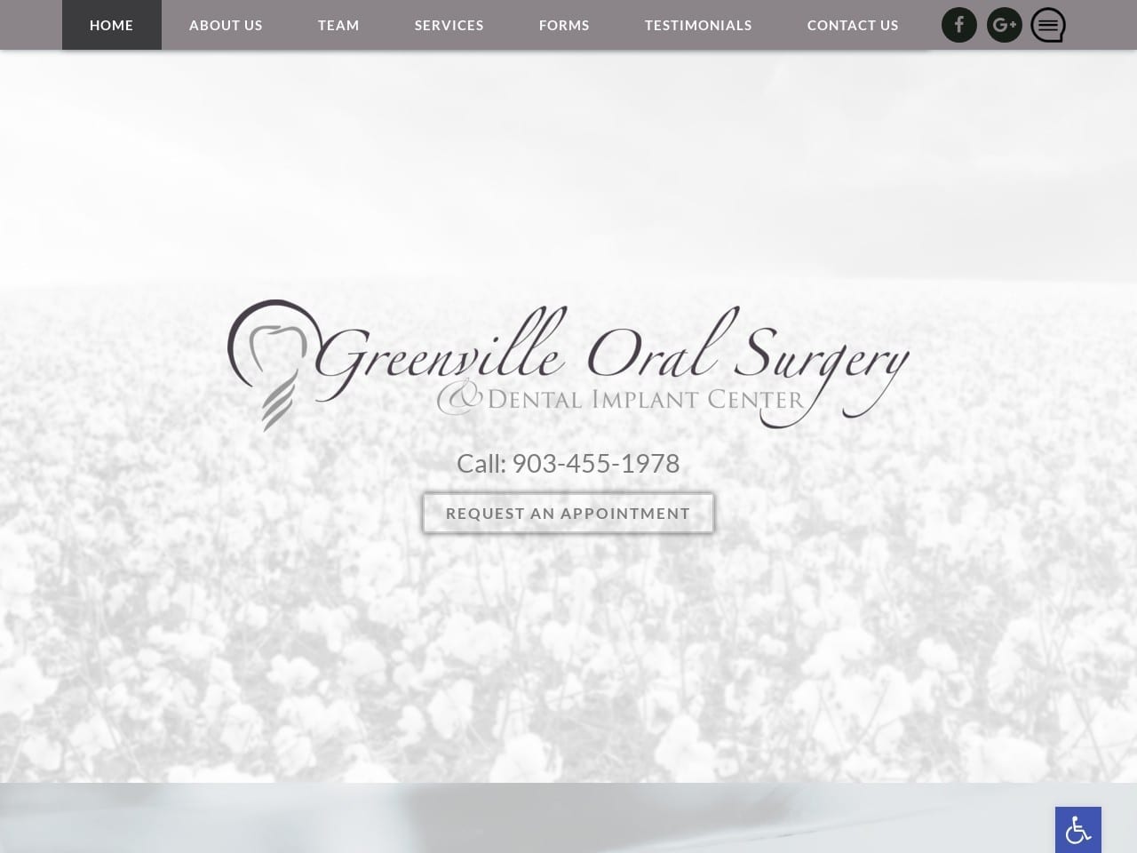 Greenvilletxoralsurgery. Com screenshot