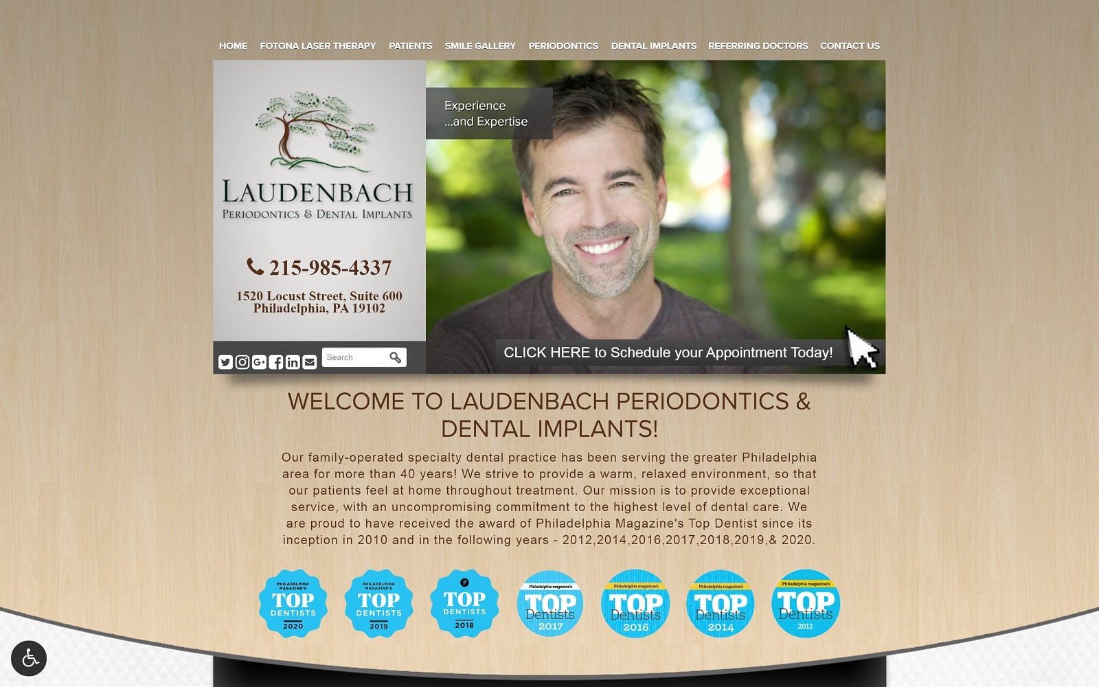 The Screenshot of Laudenbach Periodontics and Dental Implants laudenbach.com Website