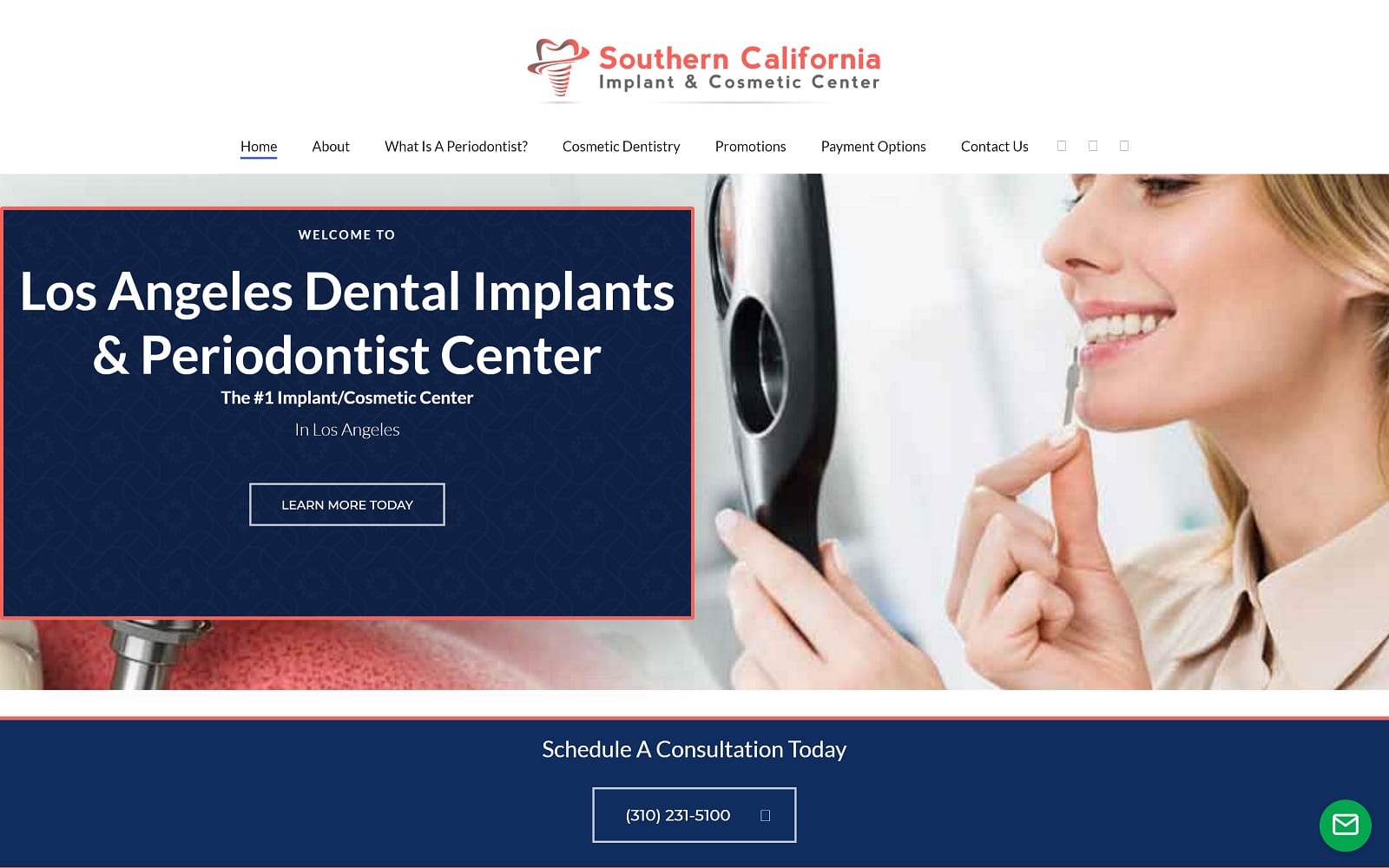 The Screenshot of Southern California Implant Centers - Dental Implants And Periodontics In Los Angeles socalimplants.com