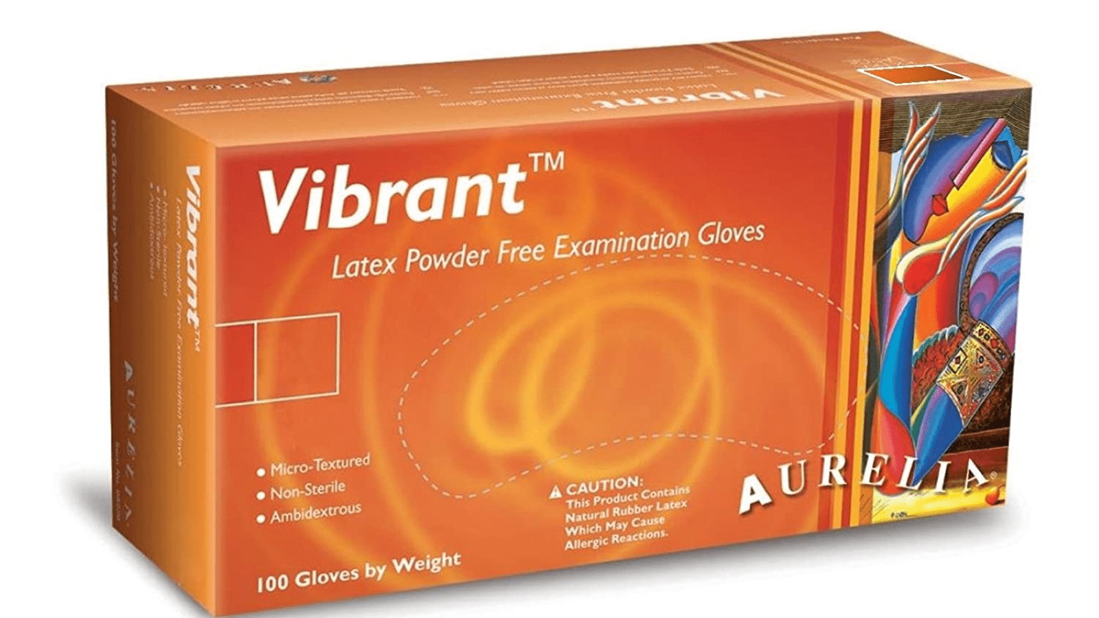 Aurelia vibrant latex exam gloves